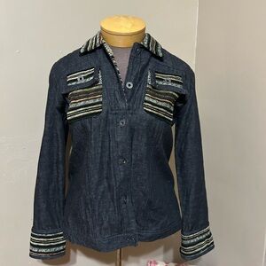 Vintage Militaries Equipments Embroidered Western Women’s Jacket Sz Medium